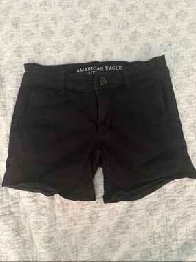 American Eagle Outfitters Black Women's Cotton Blend Shorts